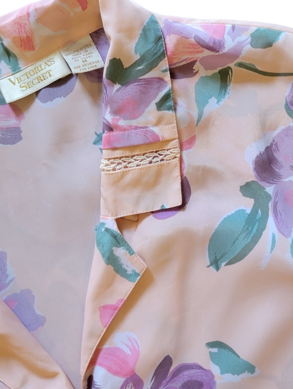Victoria's Secret Vintage Gold Label Pink Floral Short Pajama Set - Picture 8 of 9